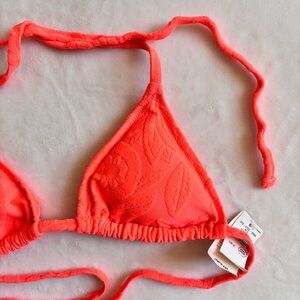 NWT Aerie Vibrant Coral Triangle Bikini Top